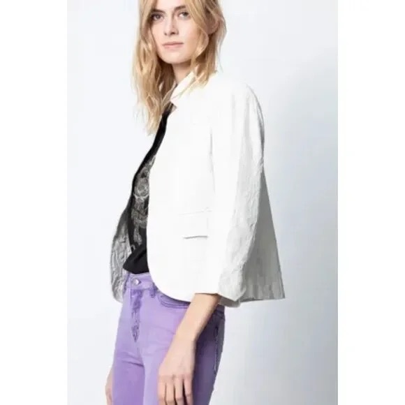 Zadig and Voltaire Lamb Leather Jacket - Picture 3 of 12